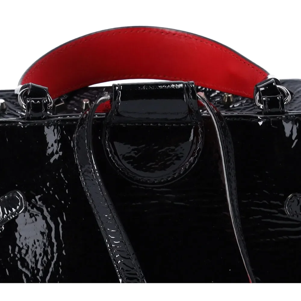 Christian Louboutin Textured Patent Calfskin Rubylou Backpack Black